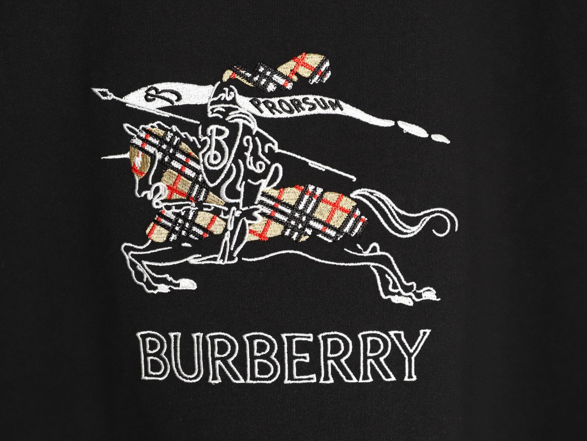 Burberry Equestrian Knight Sketch Graphic T-Shirt - Black