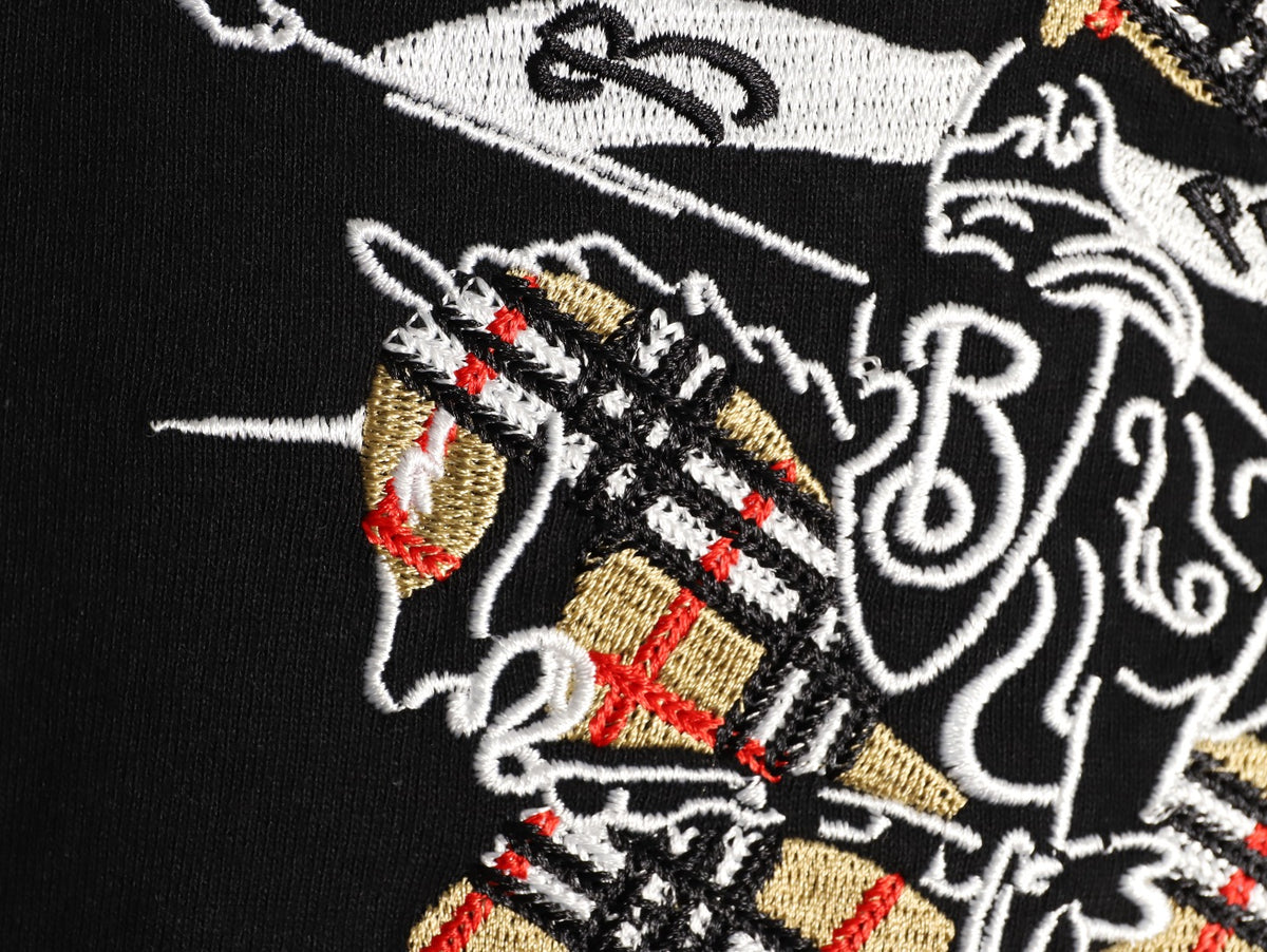 Burberry Equestrian Knight Sketch Graphic T-Shirt - Black
