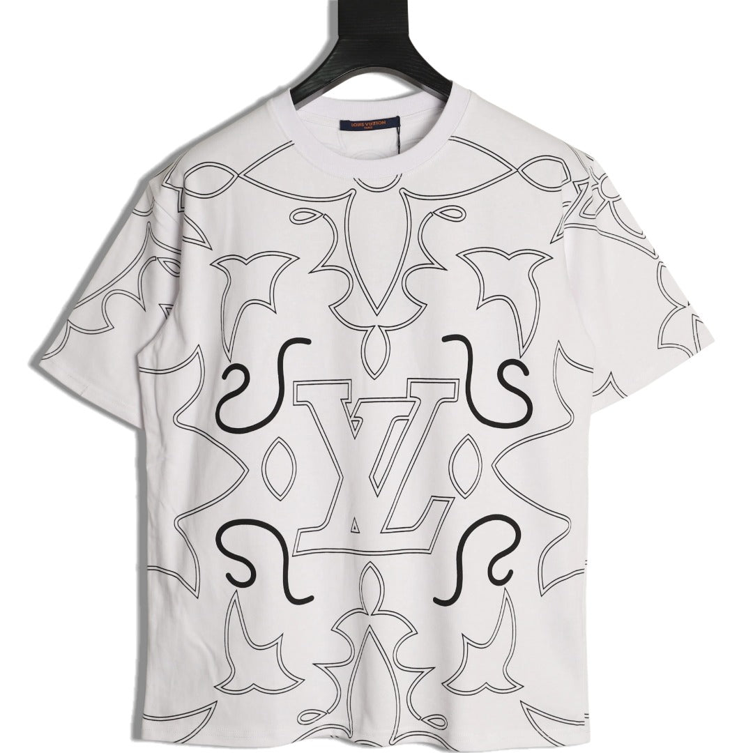 Louis Vuitton Monogram Outline Graphic T-Shirt - White