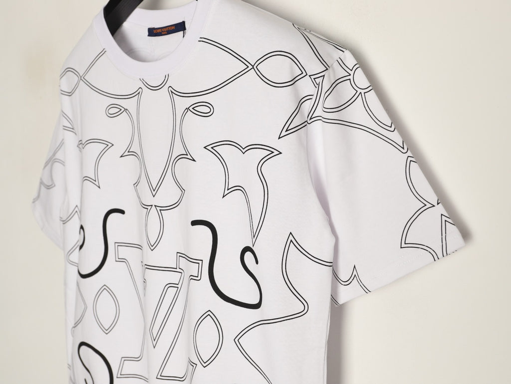 Louis Vuitton Monogram Outline Graphic T-Shirt - White