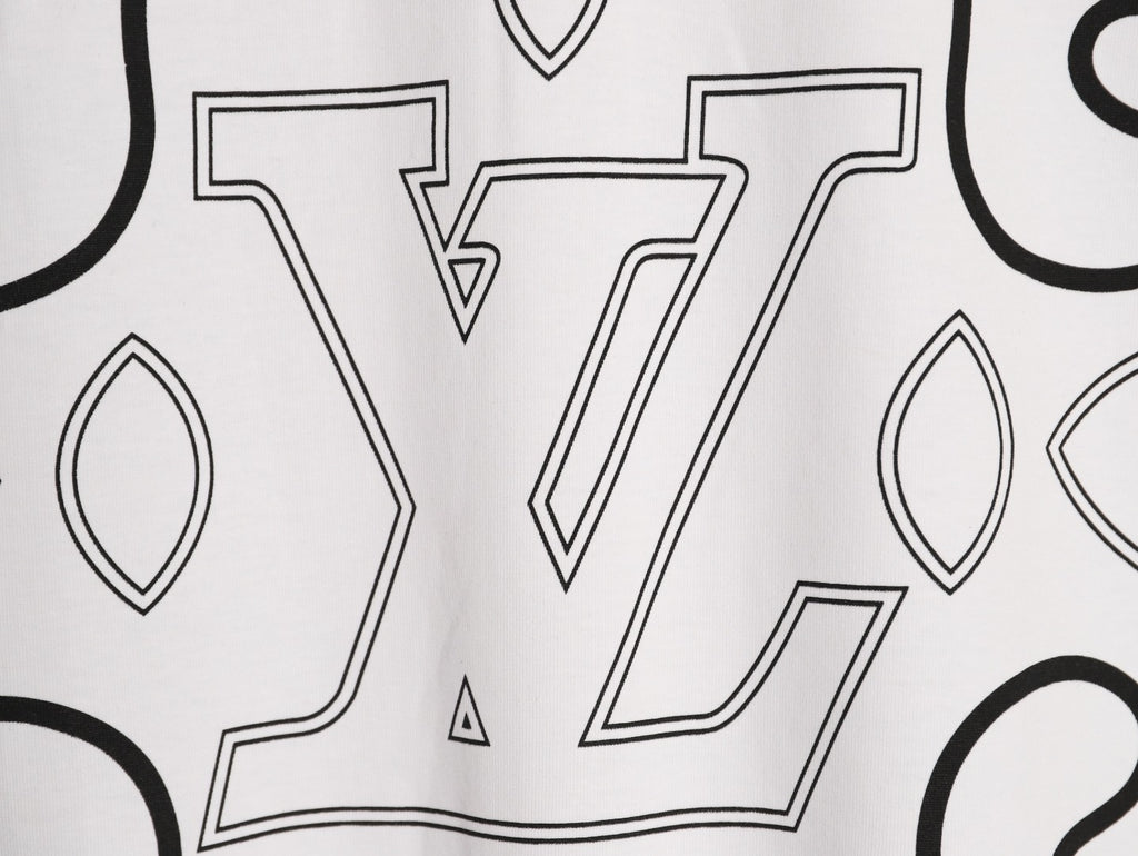 Louis Vuitton Monogram Outline Graphic T-Shirt - White