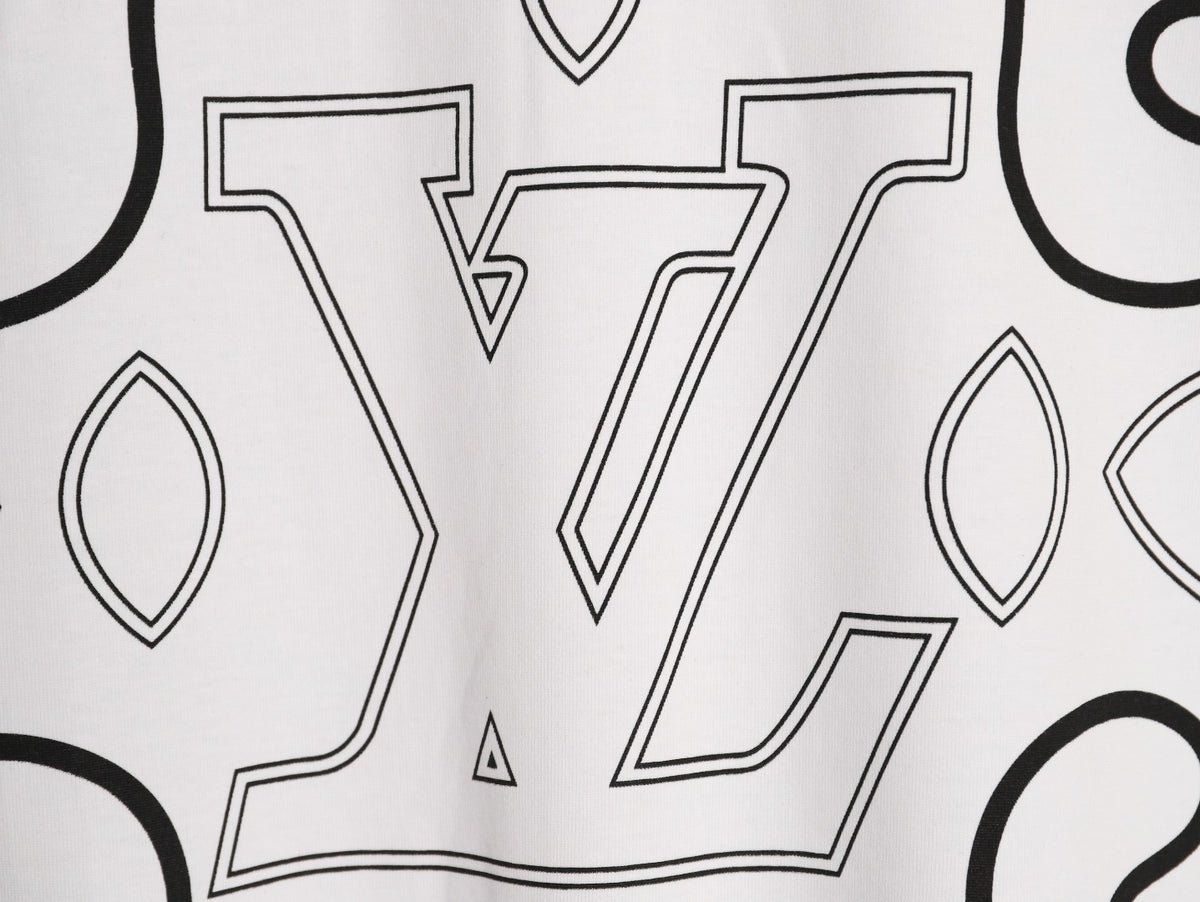 Louis Vuitton Monogram Outline Graphic T-Shirt - White