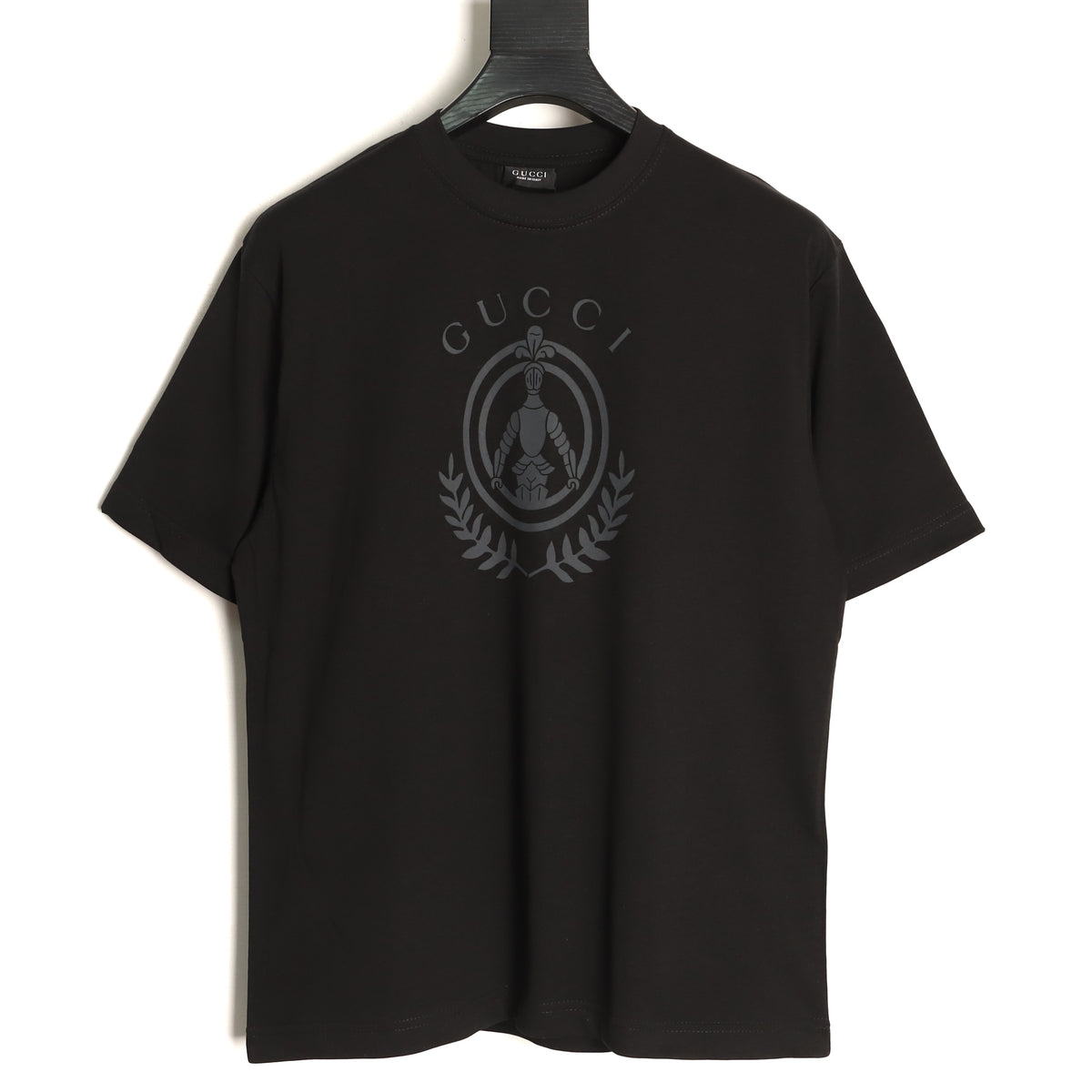 Gucci Wheat-Wreath Emblem Graphic T-Shirt - Black