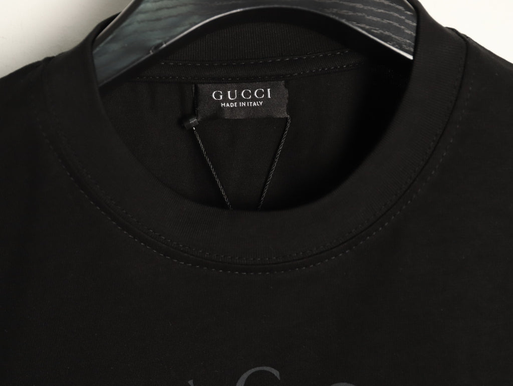 Gucci Wheat-Wreath Emblem Graphic T-Shirt - Black