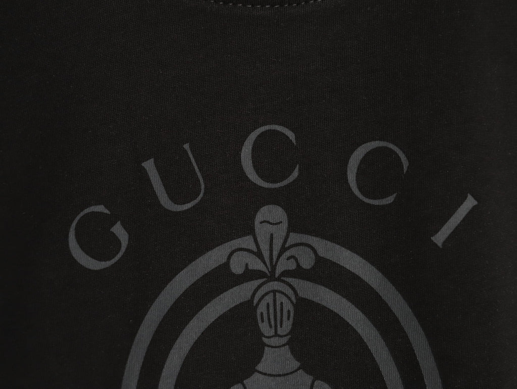 Gucci Wheat-Wreath Emblem Graphic T-Shirt - Black