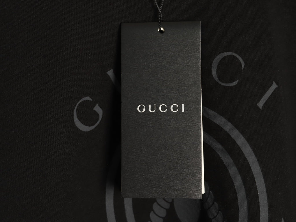 Gucci Wheat-Wreath Emblem Graphic T-Shirt - Black
