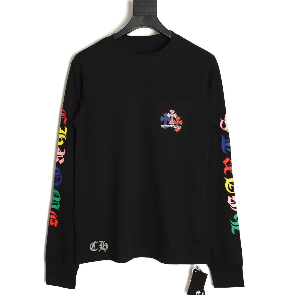 Chrome Hearts Multicolor Cross Graphic Long-Sleeve T-Shirt - Black