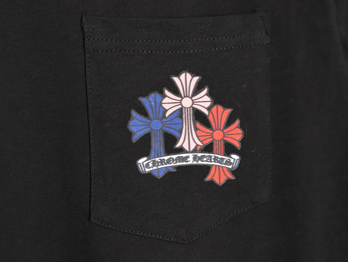 Chrome Hearts Multicolor Cross Graphic Long-Sleeve T-Shirt - Black