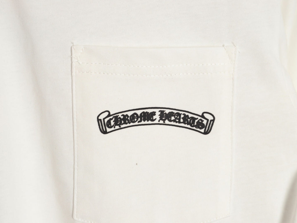 Chrome Hearts Multicolor Cross Graphic Long-Sleeve T-Shirt - White