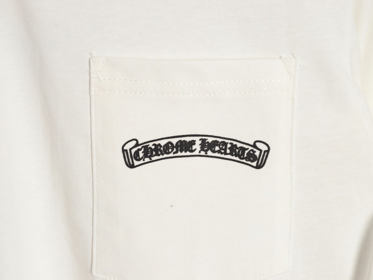Chrome Hearts Multicolor Cross Graphic Long-Sleeve T-Shirt - White