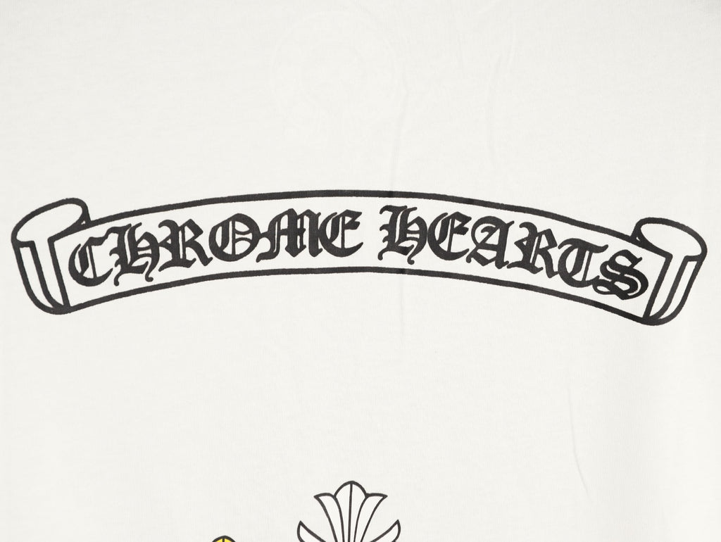 Chrome Hearts Multicolor Cross Graphic Long-Sleeve T-Shirt - White