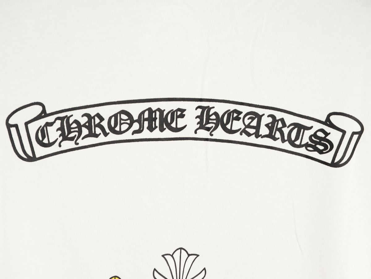 Chrome Hearts Multicolor Cross Graphic Long-Sleeve T-Shirt - White