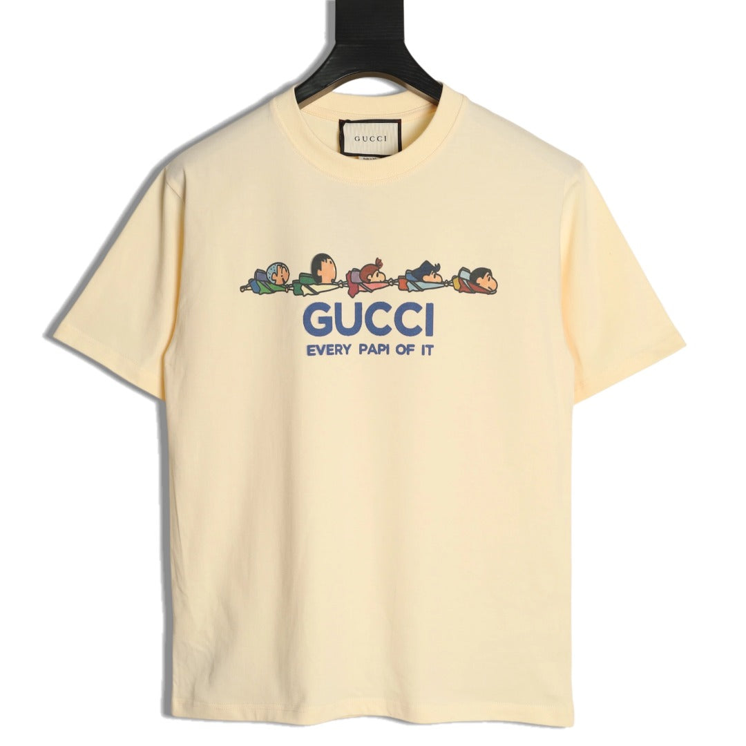 Gucci Cartoon Character Graphic T-Shirt - Pale Yellow