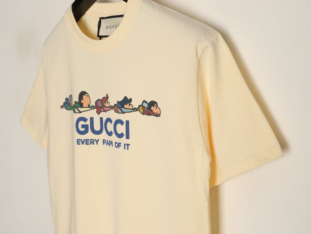 Gucci Cartoon Character Graphic T-Shirt - Pale Yellow