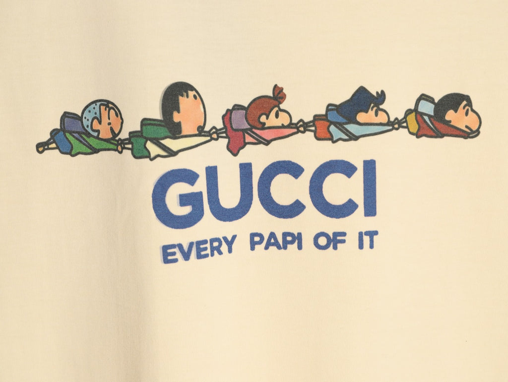 Gucci Cartoon Character Graphic T-Shirt - Pale Yellow
