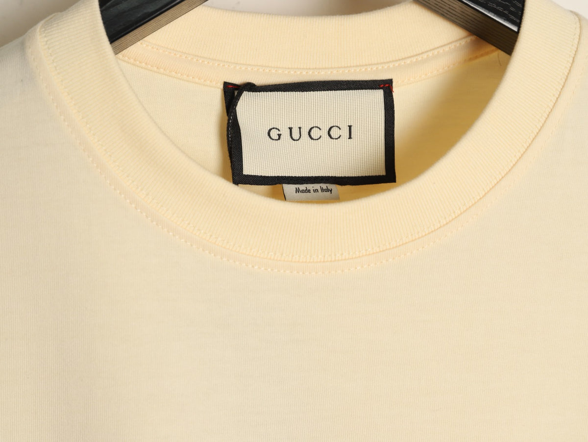 Gucci Cartoon Character Graphic T-Shirt - Pale Yellow