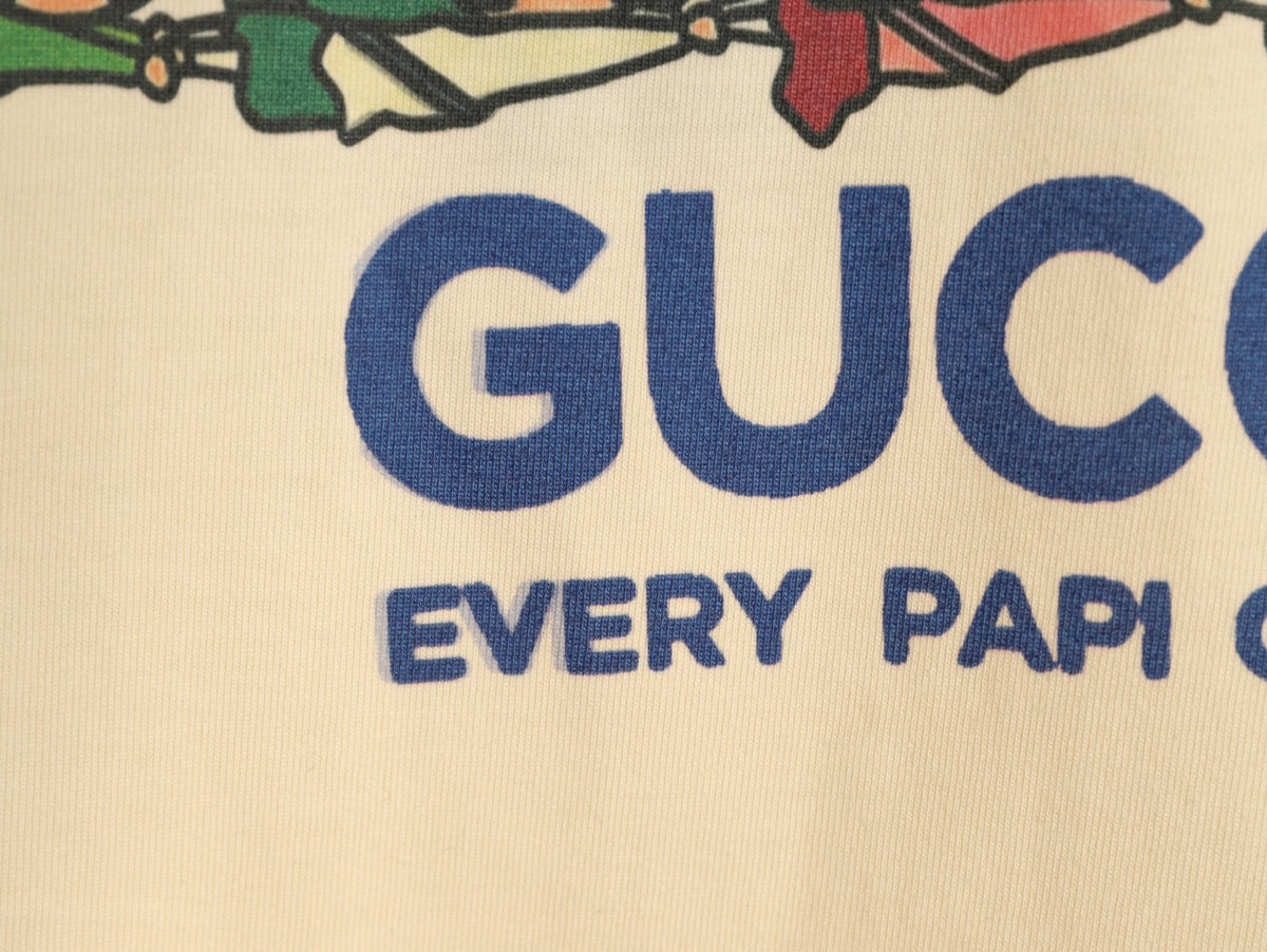 Gucci Cartoon Character Graphic T-Shirt - Pale Yellow