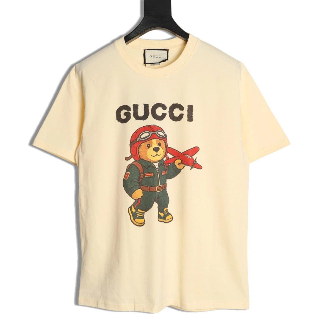 Gucci Cartoon Character Graphic T-Shirt - Pale Yellow