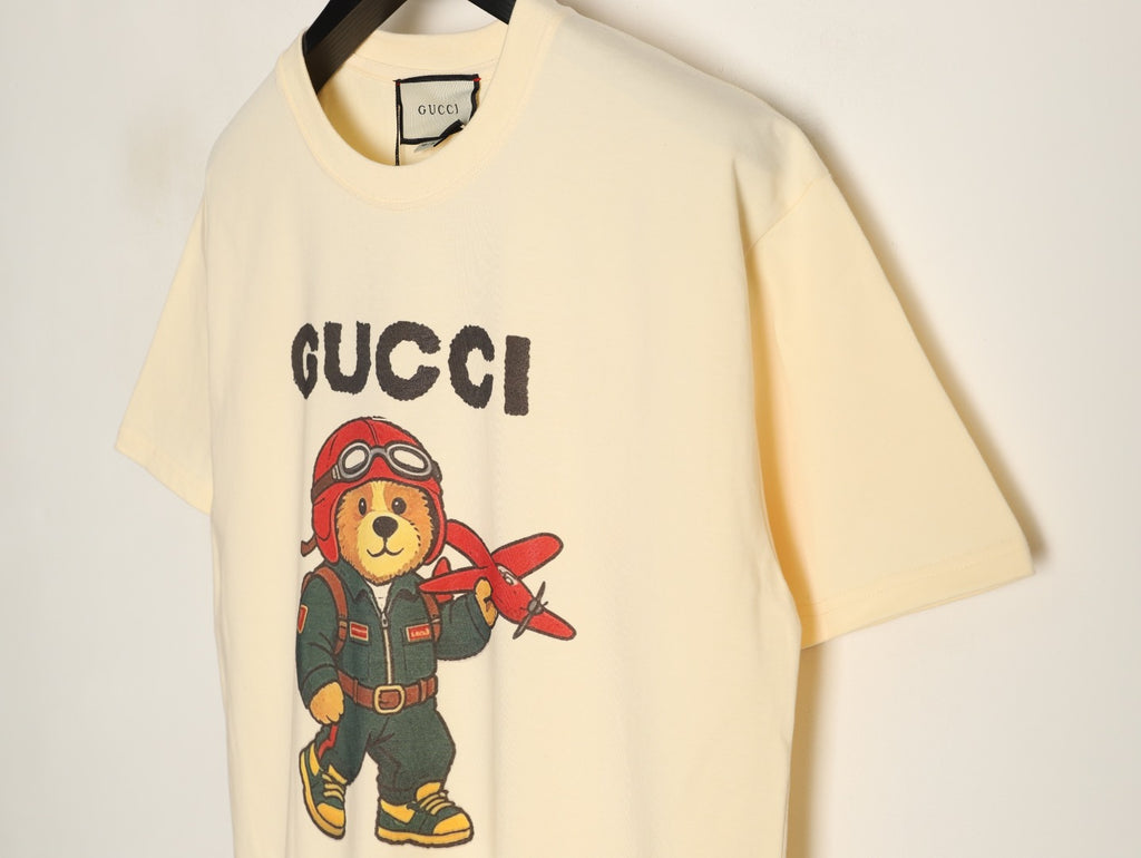 Gucci Cartoon Character Graphic T-Shirt - Pale Yellow