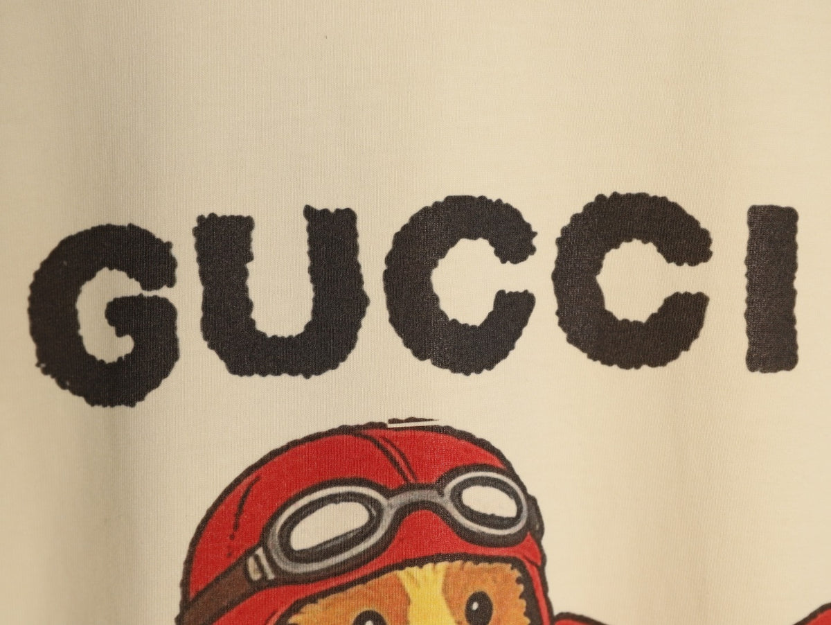 Gucci Cartoon Character Graphic T-Shirt - Pale Yellow