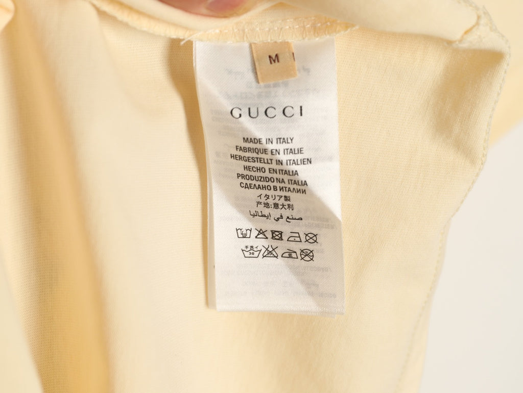 Gucci Cartoon Character Graphic T-Shirt - Pale Yellow