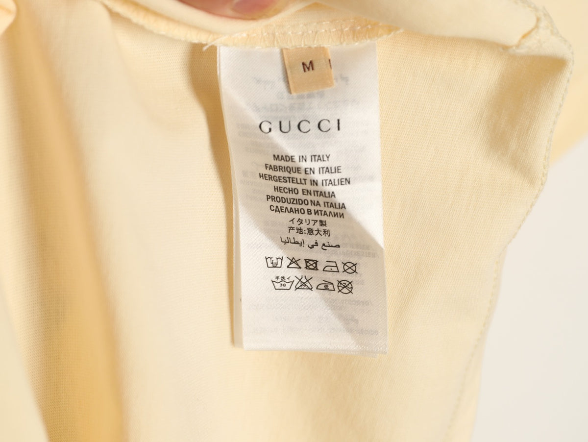 Gucci Cartoon Character Graphic T-Shirt - Pale Yellow