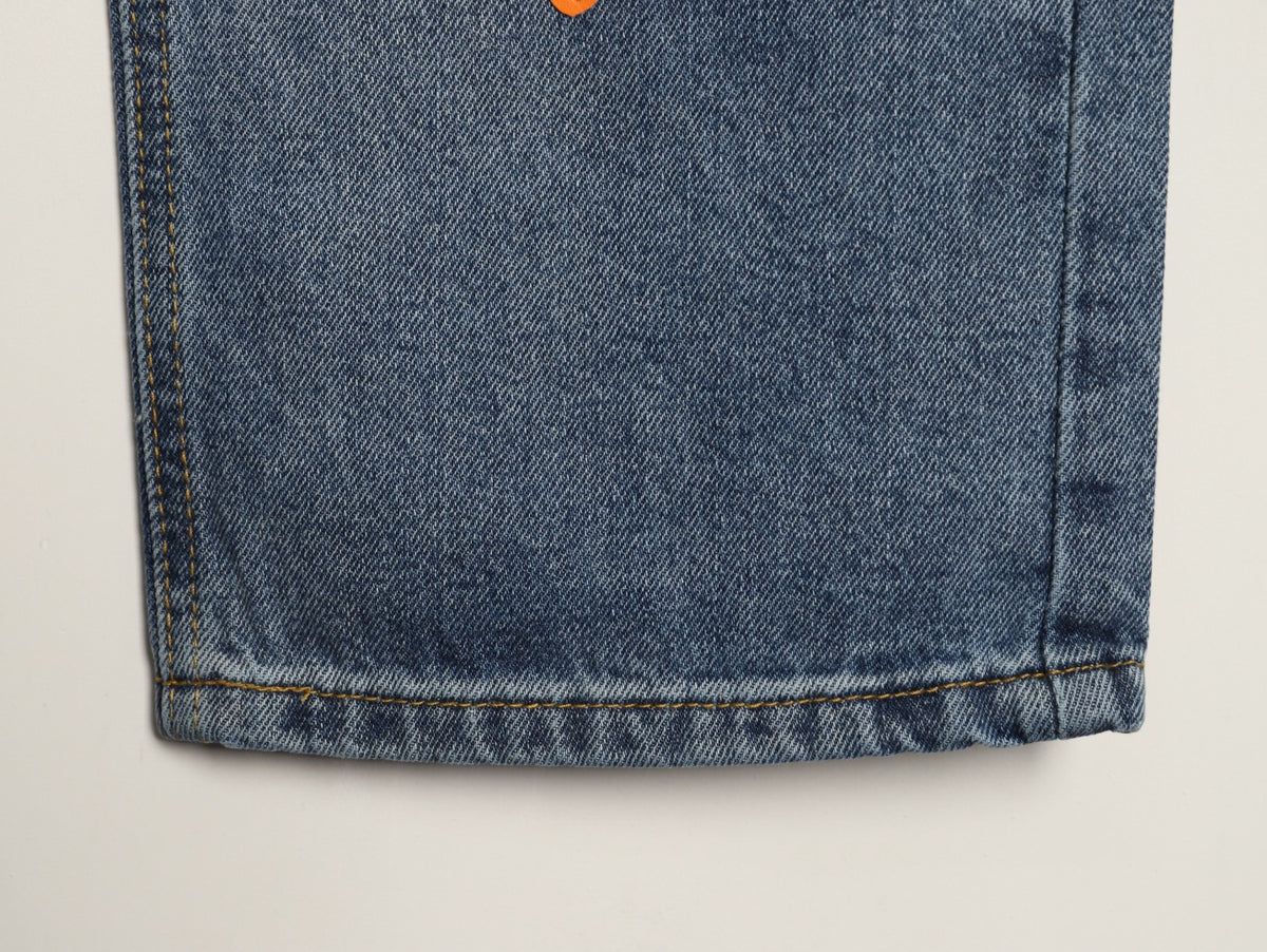 Chrome Hearts Cross-Motif Jeans with Back Lettering - Washed Blue