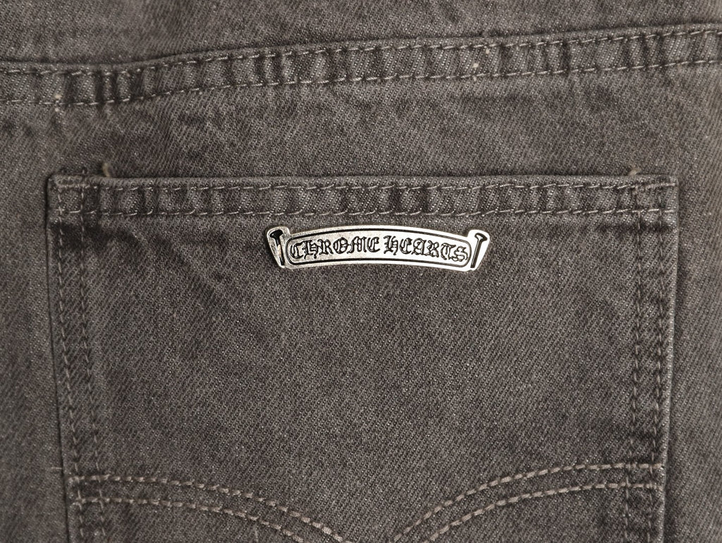 Chrome Hearts Cross-Motif Jeans with Back Lettering - Charcoal