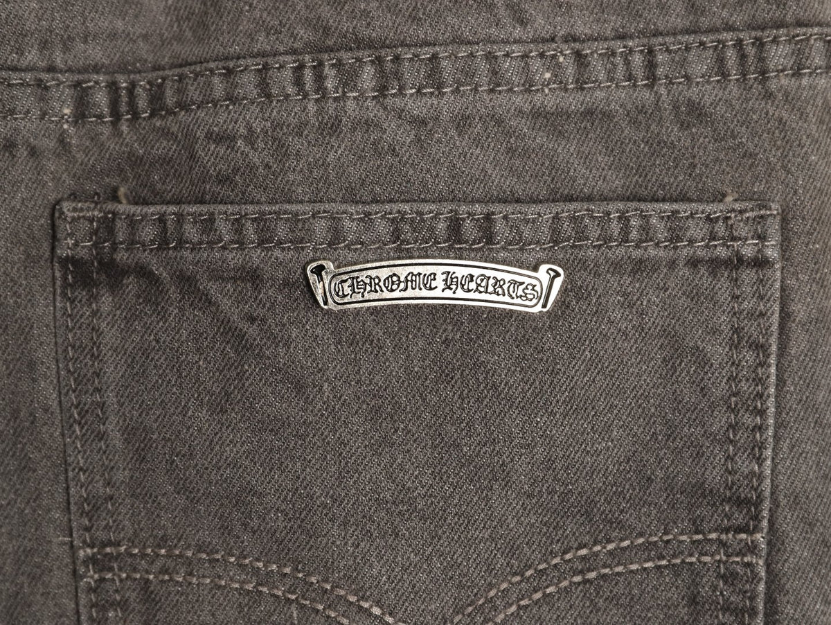 Chrome Hearts Cross-Motif Jeans with Back Lettering - Charcoal