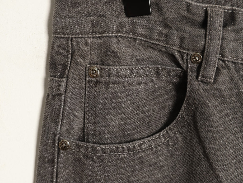 Chrome Hearts Cross-Motif Jeans with Back Lettering - Charcoal