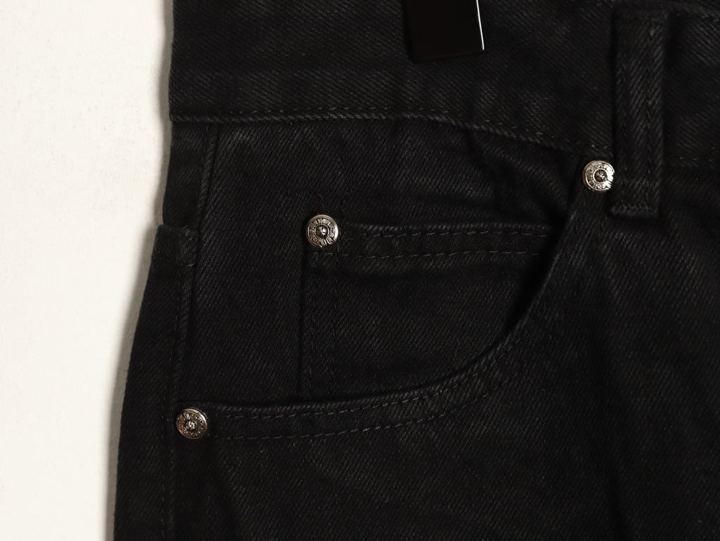 Chrome Hearts Cross-Motif Jeans with Back Lettering - Black/Pink
