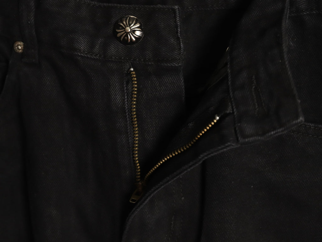 Chrome Hearts Cross-Motif Jeans with Back Lettering - Black/Pink