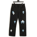Chrome Hearts Cross-Motif Jeans with Back Lettering - Black/Blue