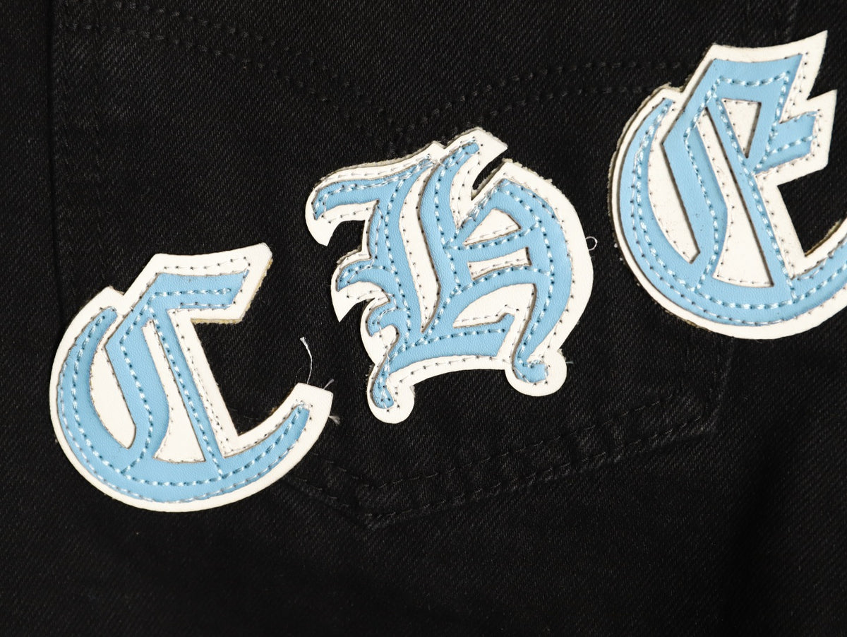 Chrome Hearts Cross-Motif Jeans with Back Lettering - Black/Blue