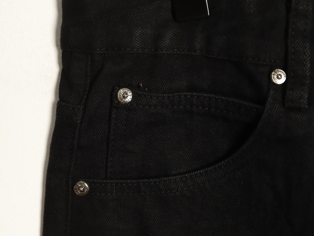 Chrome Hearts Cross-Motif Jeans with Back Lettering - Black/Blue