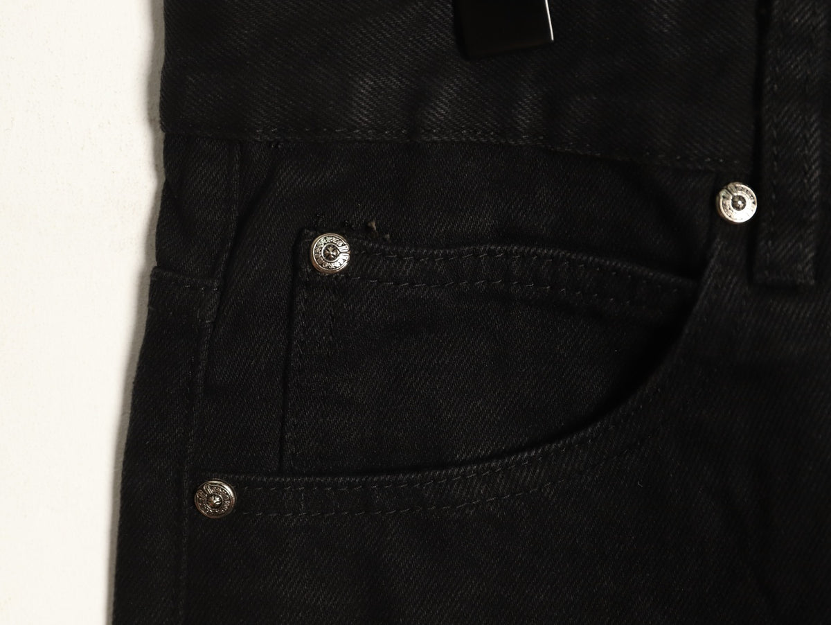 Chrome Hearts Cross-Motif Jeans with Back Lettering - Black/Blue