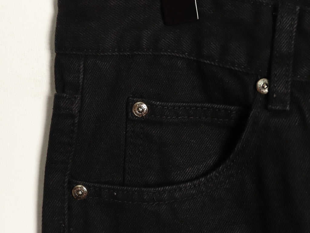 Chrome Hearts Cross-Motif Jeans with Back Lettering - Black/Red