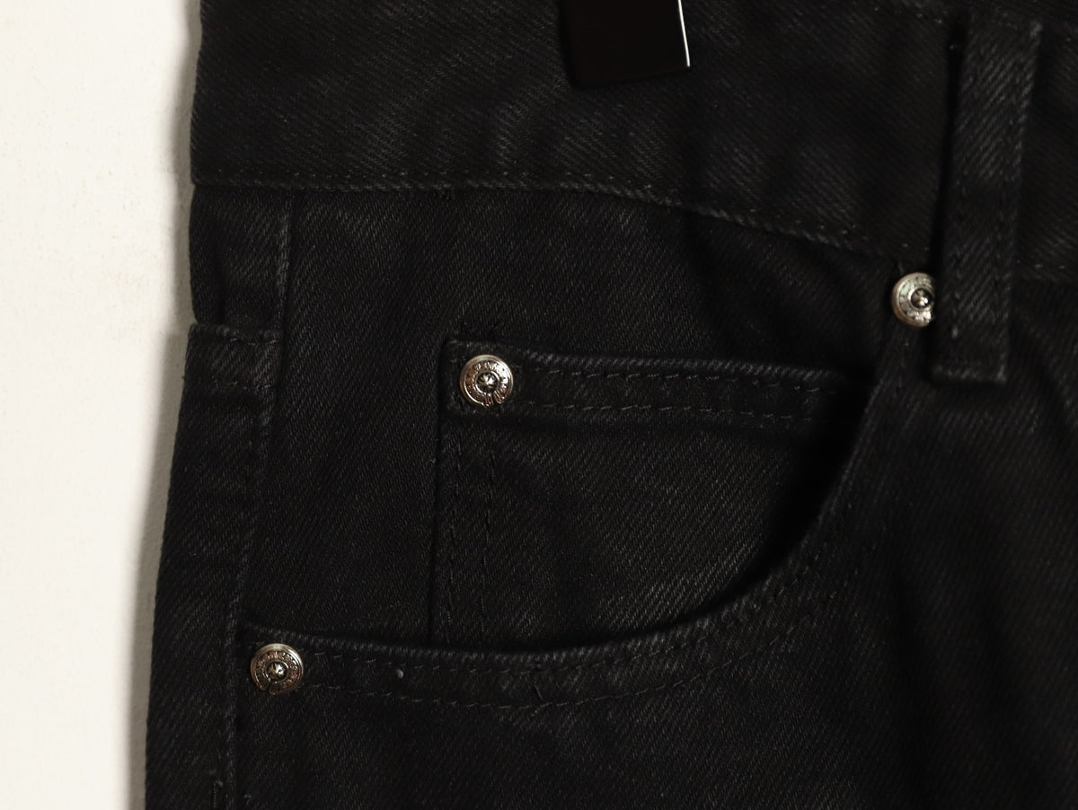Chrome Hearts Cross-Motif Jeans with Back Lettering - Black/Red