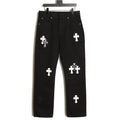 Chrome Hearts Cross-Motif Jeans with Back Lettering - Black/White
