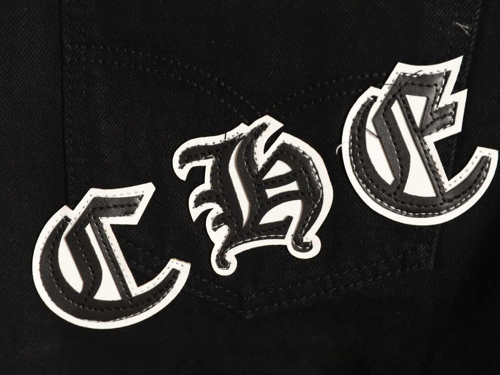 Chrome Hearts Cross-Motif Jeans with Back Lettering - Black/White