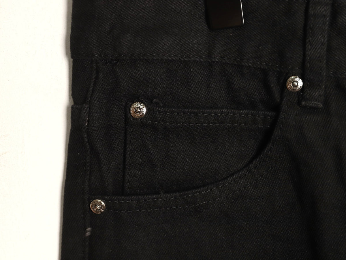 Chrome Hearts Cross-Motif Jeans with Back Lettering - Black/White
