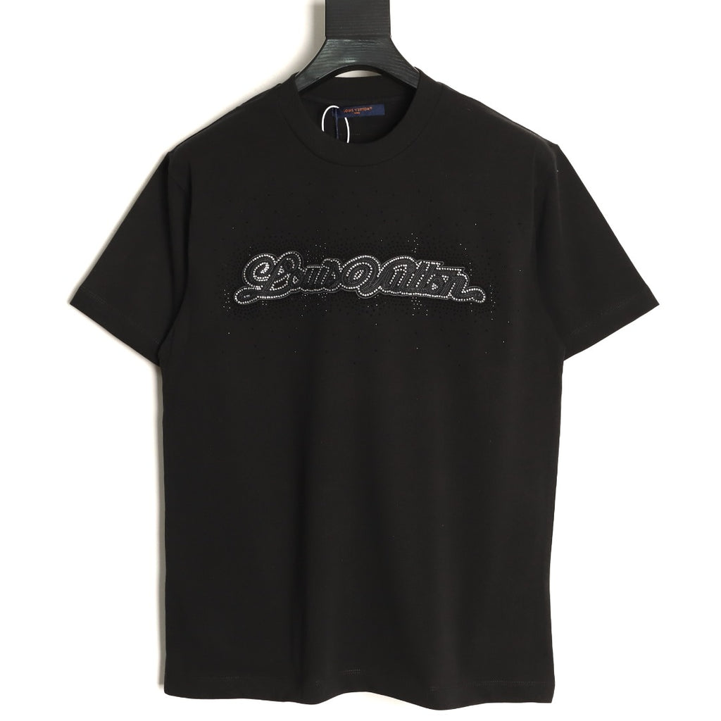 Louis Vuitton Script Lettering Graphic T-Shirt - Black