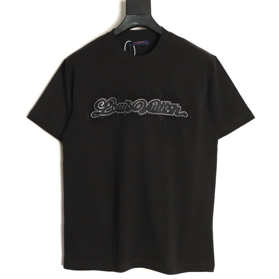 Louis Vuitton Script Lettering Graphic T-Shirt - Black