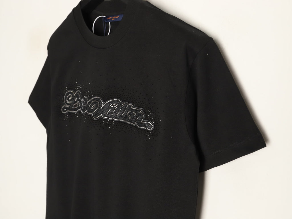 Louis Vuitton Script Lettering Graphic T-Shirt - Black