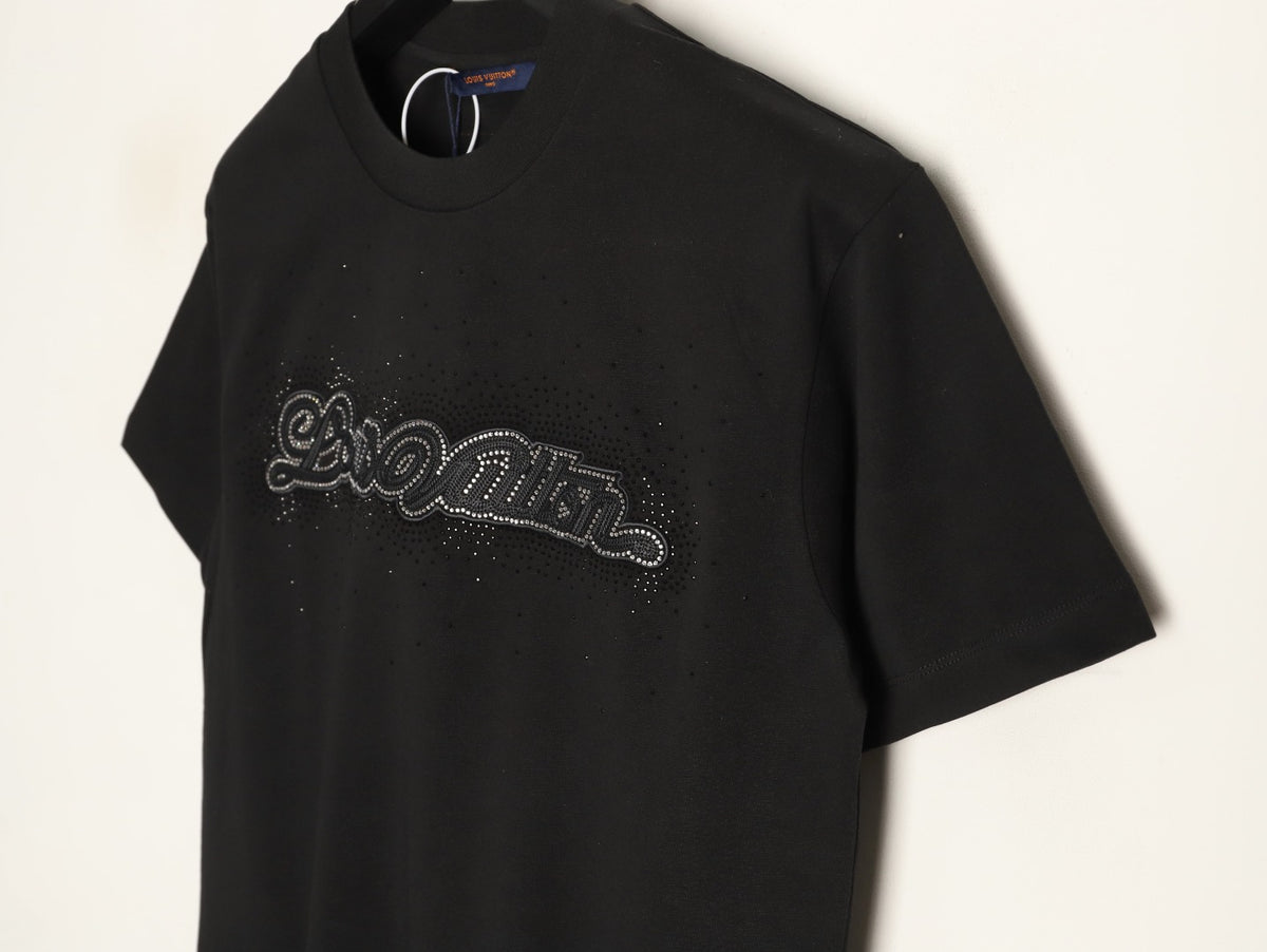 Louis Vuitton Script Lettering Graphic T-Shirt - Black