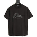 Dior Script Lettering Graphic T-Shirt - Black
