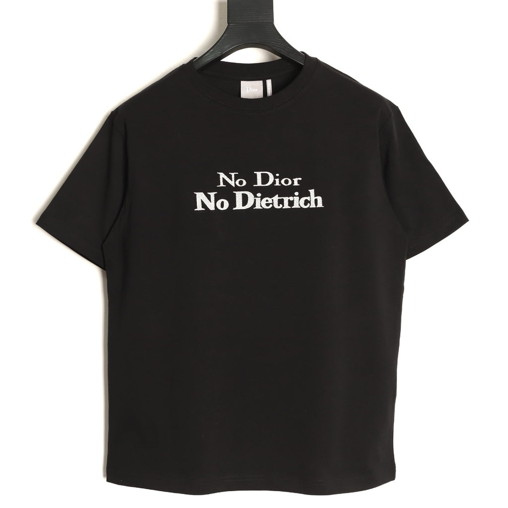Dior No Dior No Dietrich Text T-Shirt - Black