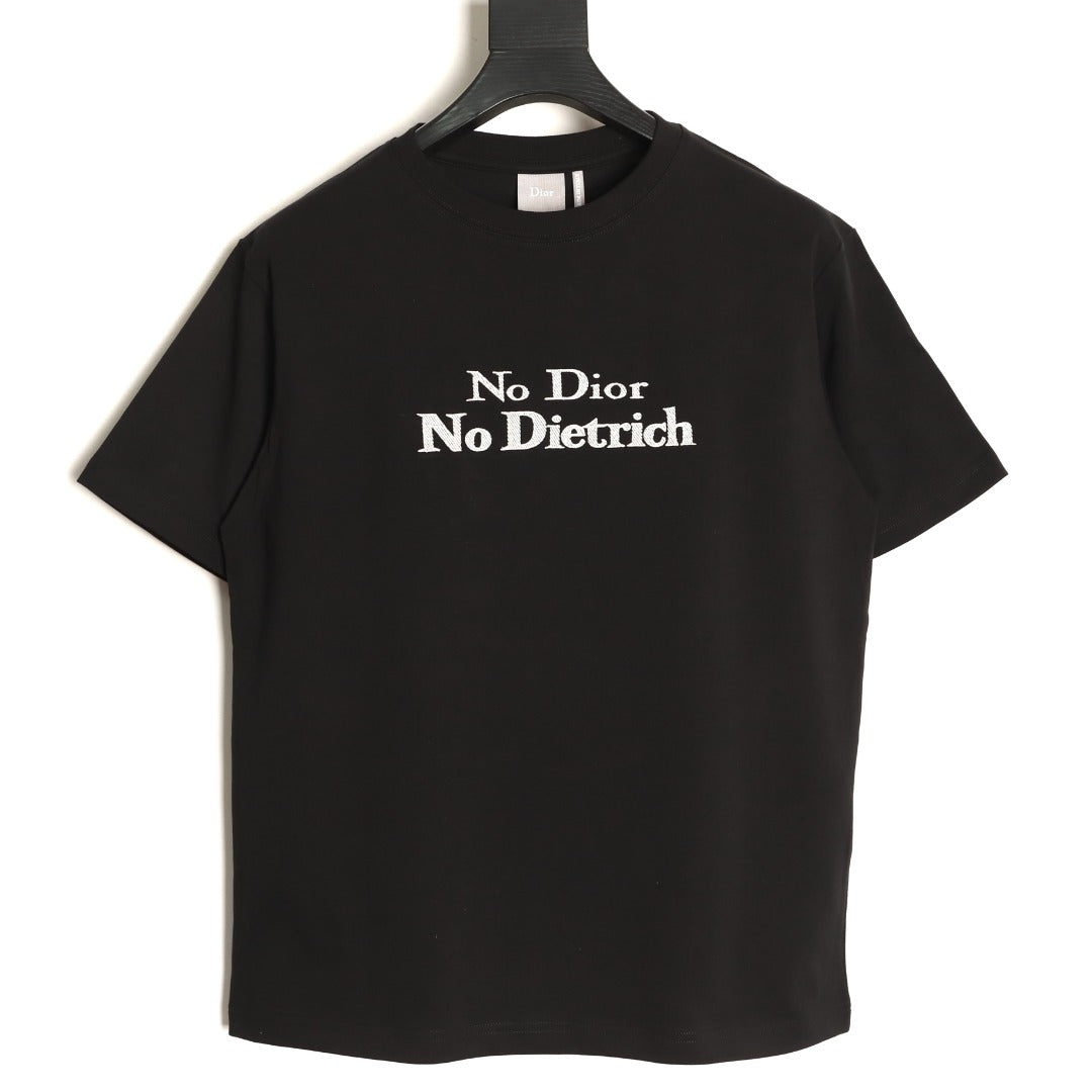Dior No Dior No Dietrich Text T-Shirt - Black