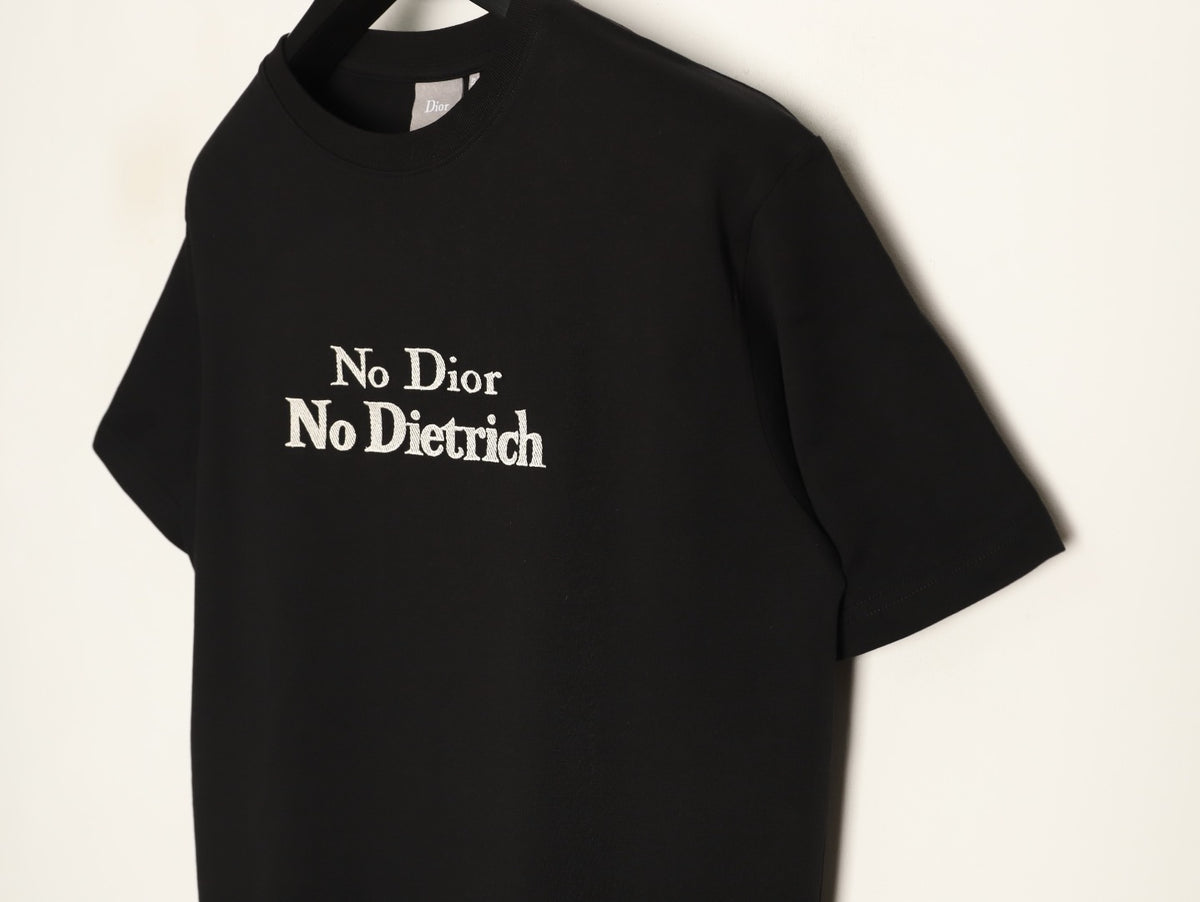 Dior No Dior No Dietrich Text T-Shirt - Black