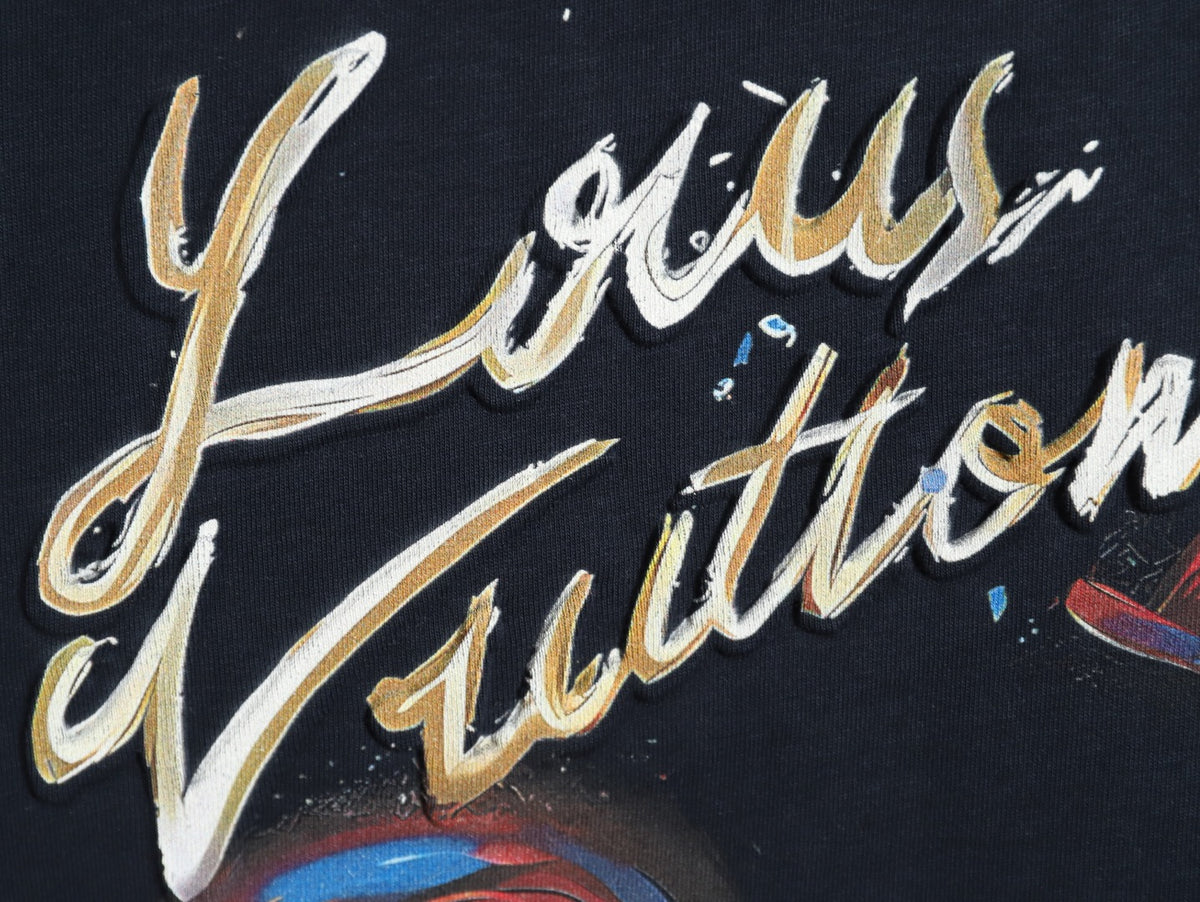 Louis Vuitton Paint-Splash Signature Graphic T-Shirt - Dark Navy